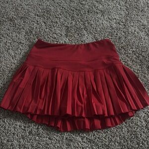 Red Mini Skater Skirt for Night Out